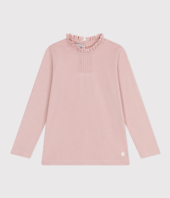 Langärmeliges Kinder-T-Shirt aus Baumwolle für Mädchen rosa SALINE