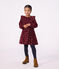 Lang&auml;rmeliges Kinder-Kleid aus gebl&uuml;mtem Fein-Cord rot/vielfarbig