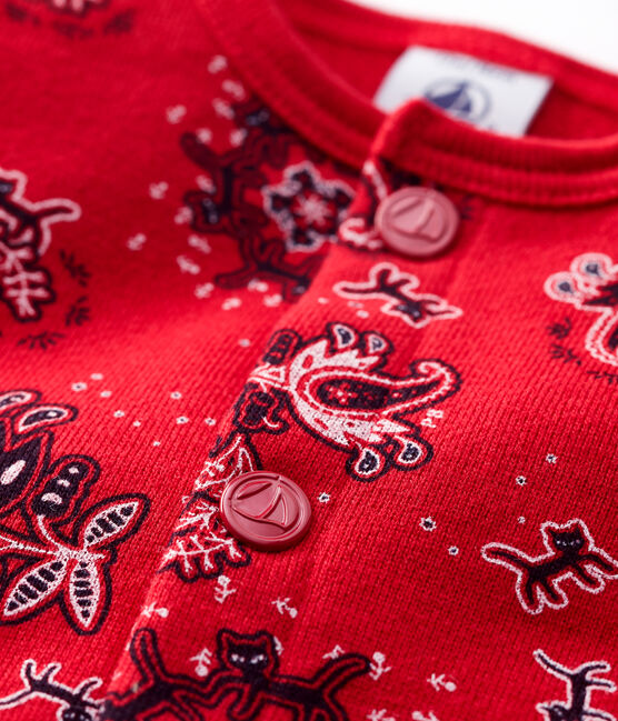 Baby-Cardigan aus Molton mit Bandana-Aufdruck rot TERKUIT/weiss MULTICO
