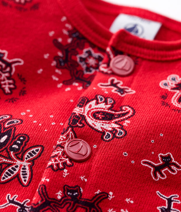 Baby-Cardigan aus Molton mit Bandana-Aufdruck rot/vielfarbig