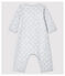 Fußloser Baby-Bodyjama aus Bio-Baumwolle  grau POUSSIERE/weiss MARSHMALLOW