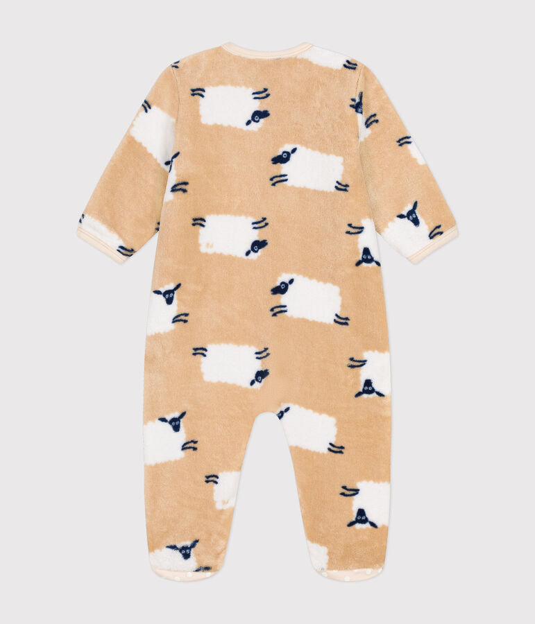 Baby Overall-Pyjama aus Fleece beige/vielfarbig