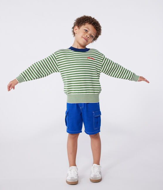 Kinder Cargo-Bermuda aus Baumwolle blau SURF