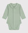 Langärmliger Baby-Body mit Kragen grün HERBIER