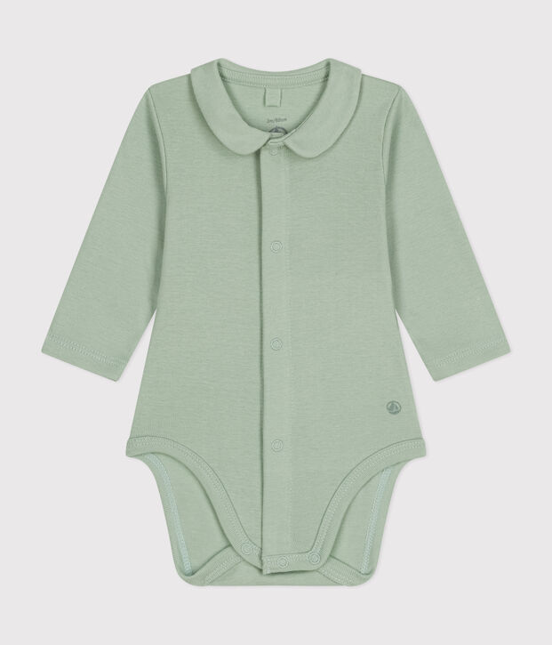Lang&auml;rmliger Baby-Body mit Kragen gr&uuml;n