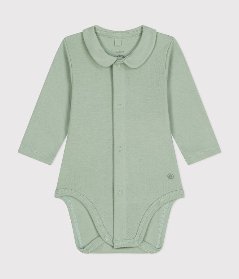 Lang&auml;rmliger Baby-Body mit Kragen gr&uuml;n