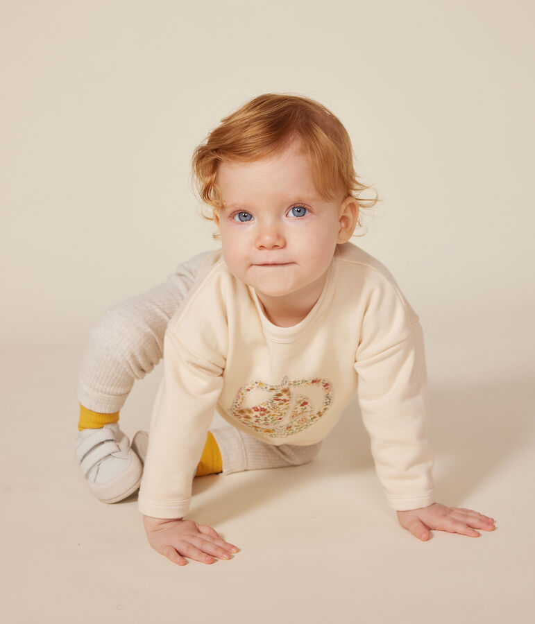 Baby-Sweatshirt aus Molton naturfarben