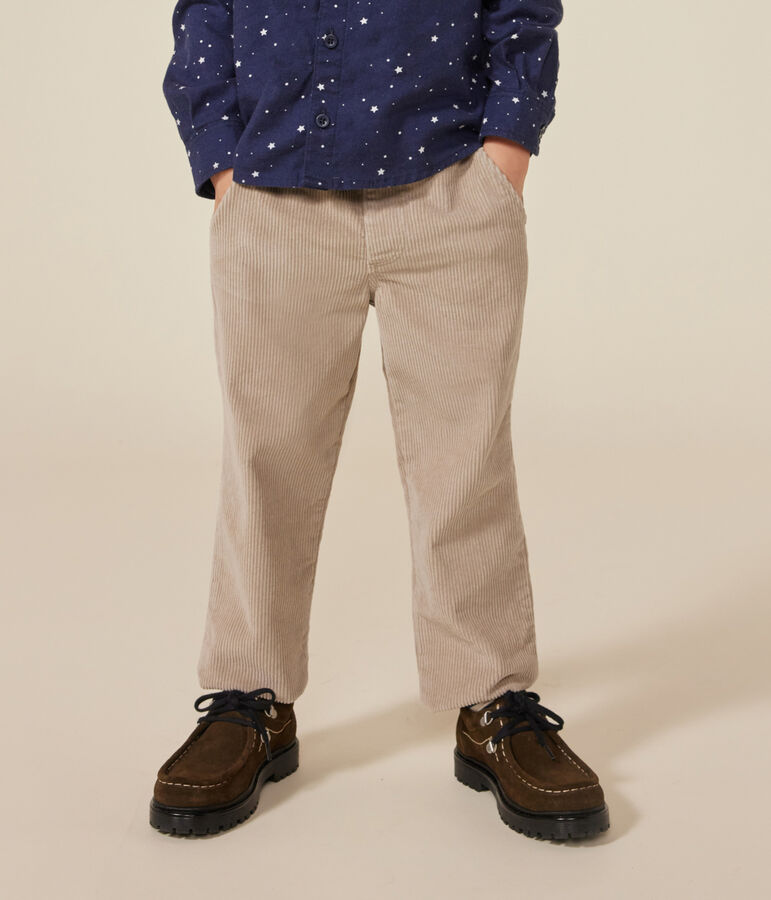 Kinder-Hose mit geradem Schnitt aus Fein-Cord f&uuml;r Jungen beige