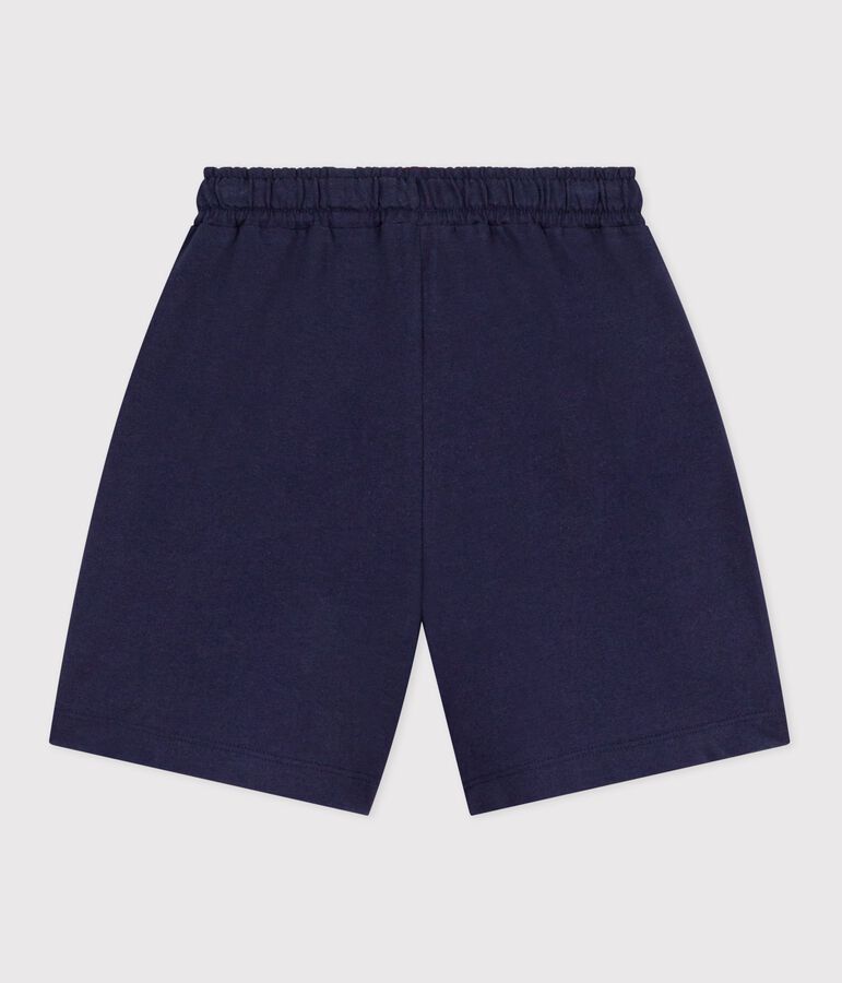 Kinder-Bermudashorts aus einfarbiger Baumwolle blau