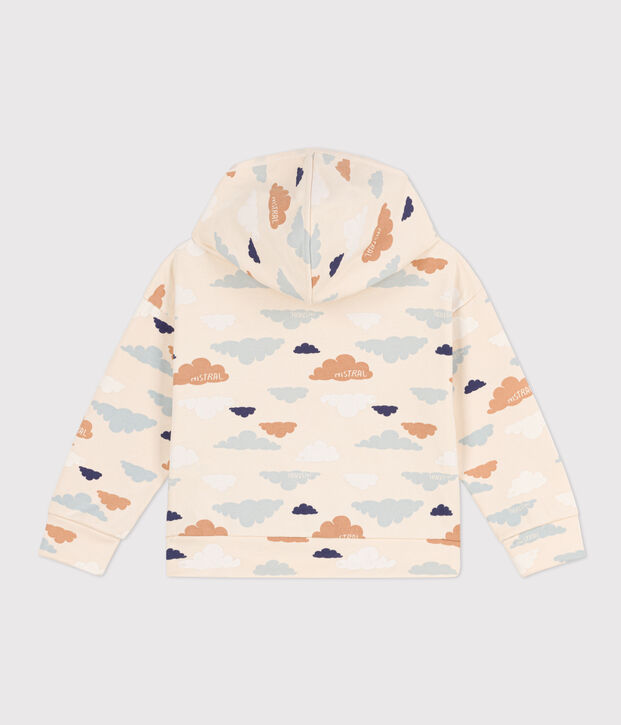 Kinder-Hoodie aus Molton f&uuml;r M&auml;dchen naturfarben/vielfarbig