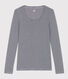 Körpernahes Damen-T-Shirt aus leichter gestreifter Baumwolle