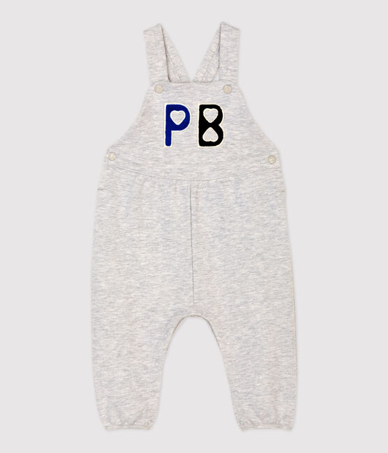 Baby-Latzhose aus Molton. grau BELUGA CHINE