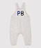 Baby-Latzhose aus Molton. grau BELUGA CHINE