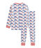 Rippstrick-Pyjama für kleine Jungen weiss MARSHMALLOW/weiss MULTICO