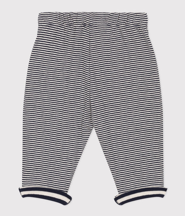 Baby-Hose aus Doppeljersey mit Ringelstreifen blau/naturfarben