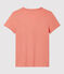 T-Shirt DAS GERADE mit V-Ausschnitt aus Bio-Baumwolle für Damen rosa PAPAYE