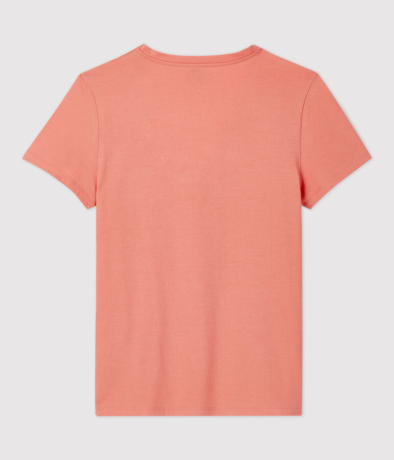 T-Shirt DAS GERADE mit V-Ausschnitt aus Bio-Baumwolle f&uuml;r Damen rosa