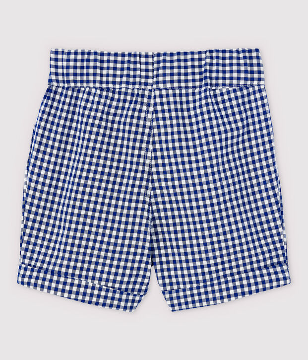 Baby-Vichy-Shorts aus Cotton Rich-Material f&uuml;r Jungen blau/weiss