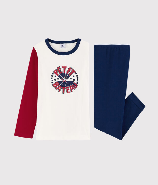 Kinderpyjama aus Baumwolle f&uuml;r Jungen blau/vielfarbig