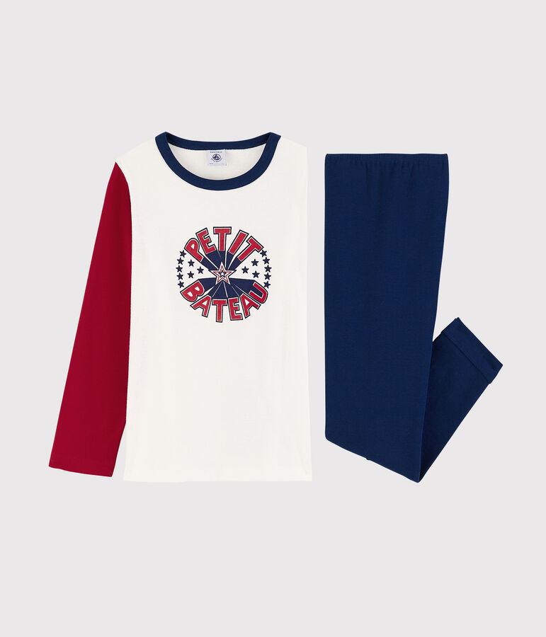 Kinderpyjama aus Baumwolle f&uuml;r Jungen blau/vielfarbig