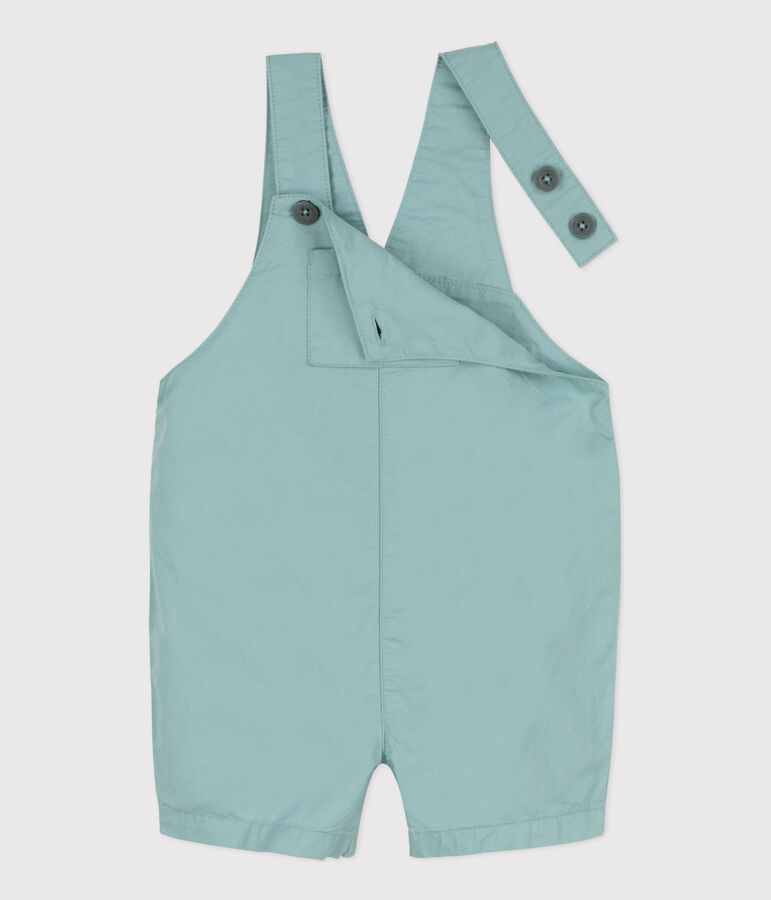 Kurze Baby-Latzhose aus Crisp-Serge gr&uuml;n