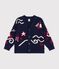 Kinder-Cardigan aus Wolle und Baumwolle mit Motiven rot/vielfarbig
