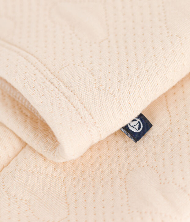 Kinder-Cardigan aus Doppeljersey f&uuml;r M&auml;dchen naturfarben