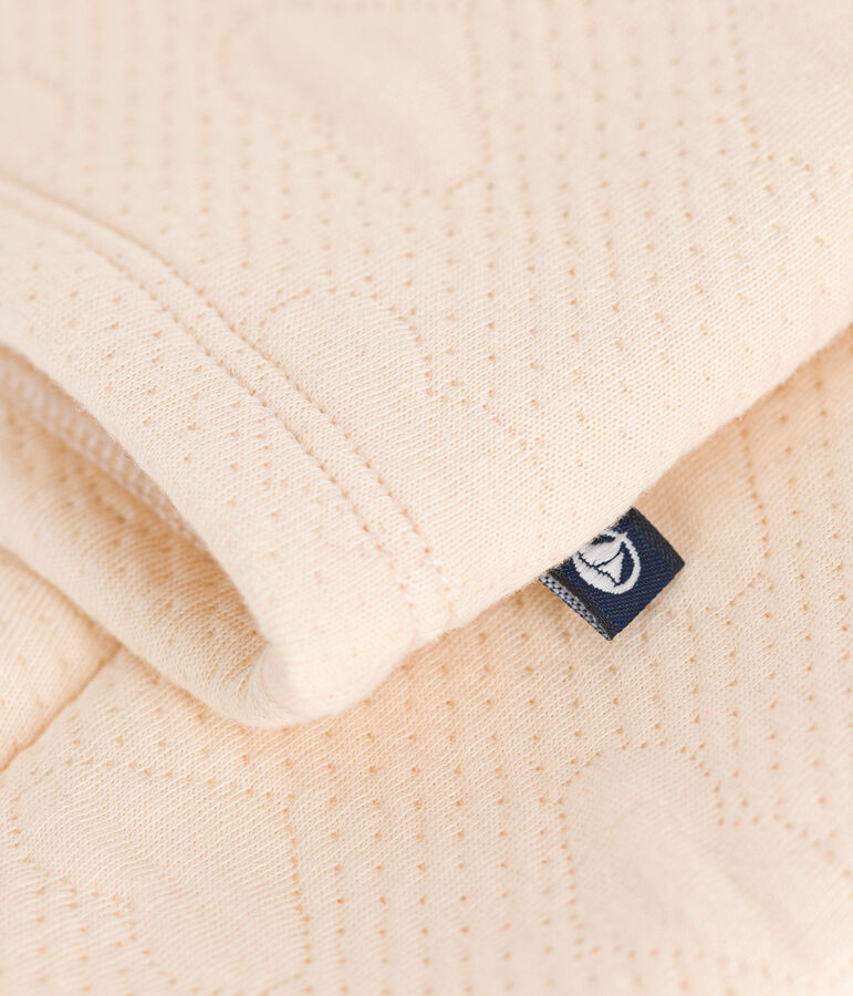 Kinder-Cardigan aus Doppeljersey f&uuml;r M&auml;dchen naturfarben