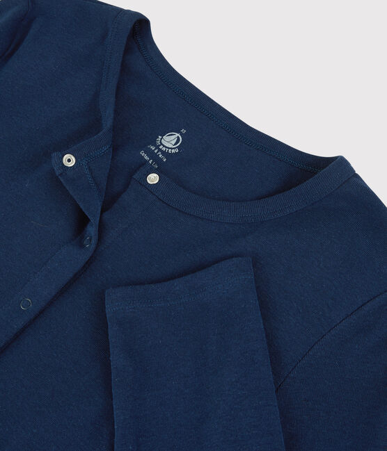Einfarbiger Cardigan aus Baumwolle/Leinen Damen blau MEDIEVAL