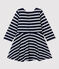 Baby-Kleid aus Molton für Mädchen blau SMOKING/ MARSHMALLOW ARGENT BRILLANT