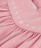 Ärmelloses Baby-Kleid aus einfarbiger Baumwolle mit gestickten Verzierungen am Kragen rosa CHARME