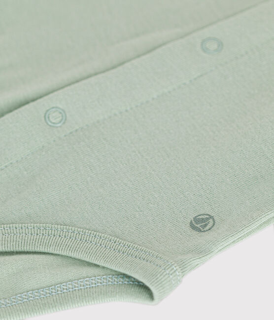 Langärmliger Baby-Body mit Kragen grün HERBIER
