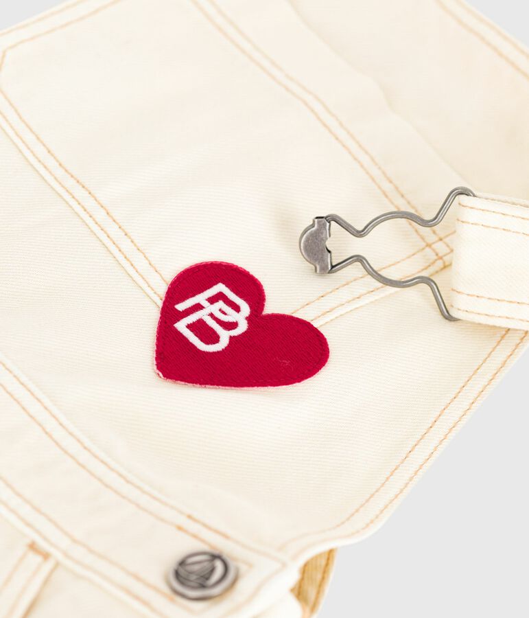 Kinder-Latzhose aus einfarbigem Denim naturfarben