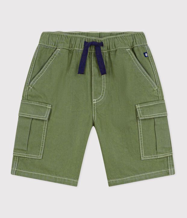 Kinder Cargo-Bermudashorts aus Baumwolle OLIVINE