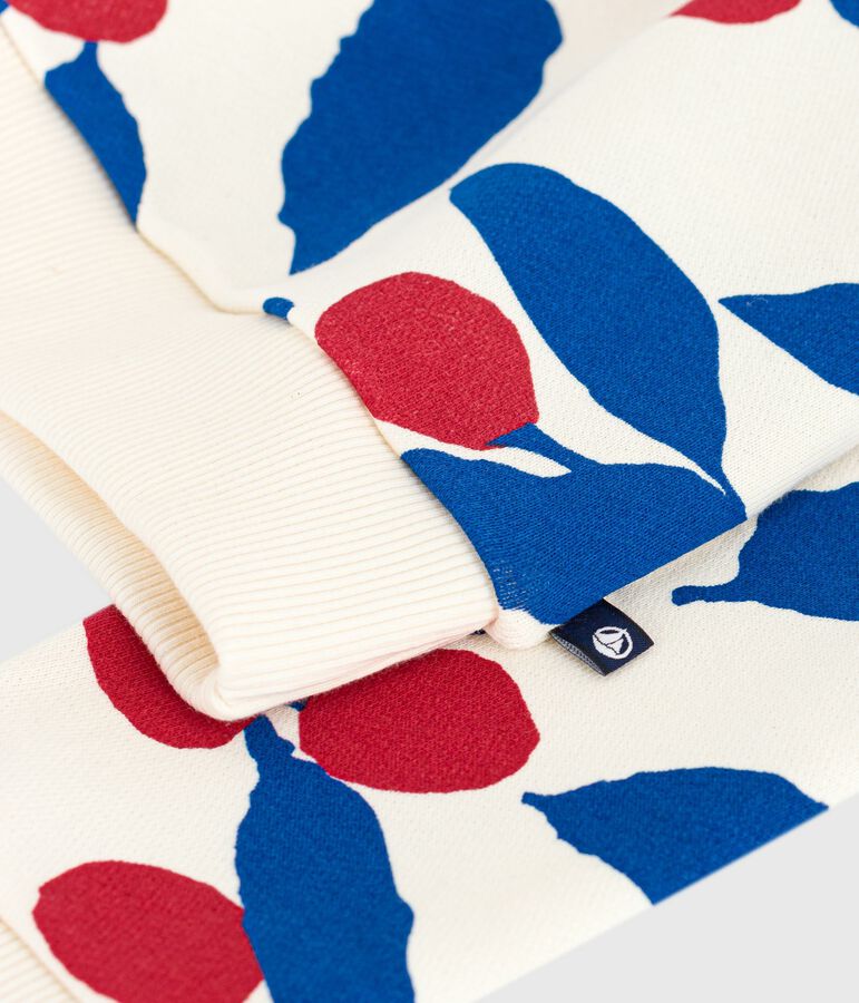 Kinder-Sweatshirt aus gemusterter Baumwolle naturfarben/vielfarbig