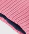 Baby-Schlauchschal aus einfarbigem Strick mit Fleece-Futter rosa