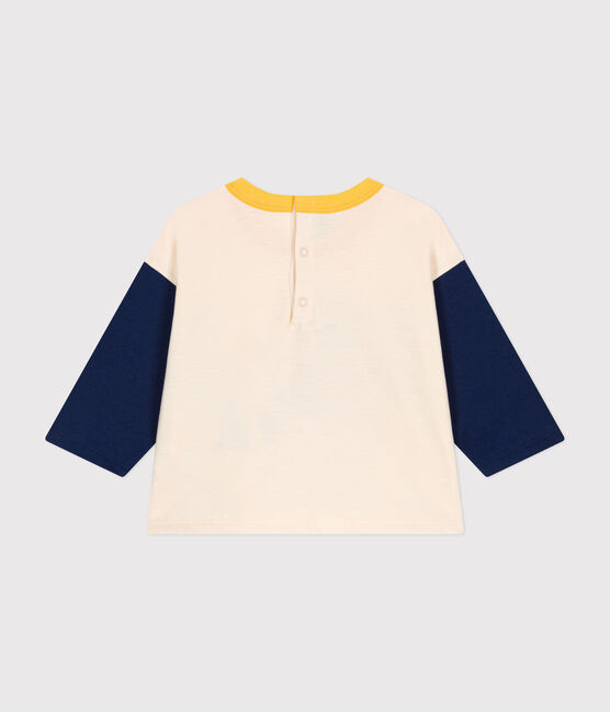 Langärmeliges Baby T-Shirt aus feinem Jersey weiss AVALANCHE/ MEDIEVAL