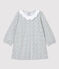 Baby-Kleid aus Molton für Mädchen grau BELUGA/weiss MULTICO