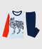 Kinderpyjama aus Baumwolle mit Wolfmotiv für Jungen blau MEDIEVAL/weiss MULTICO