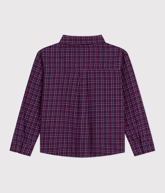 Kinder-Hemd aus Flanell mit Karomuster blau SMOKING/weiss MULTICO