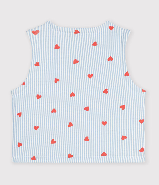 Wendbare Baby-Weste aus Baumwolle mit Herzmotiv weiss/vielfarbig