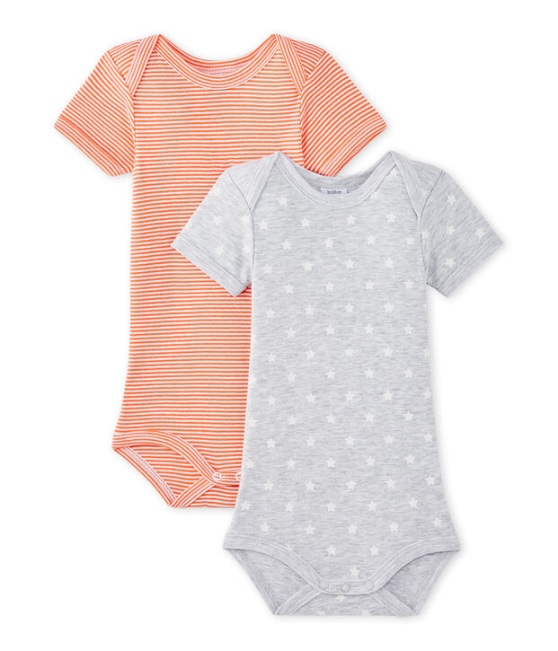 Baby-Jungen-Kurzarmbodys im 2er-Set weiss