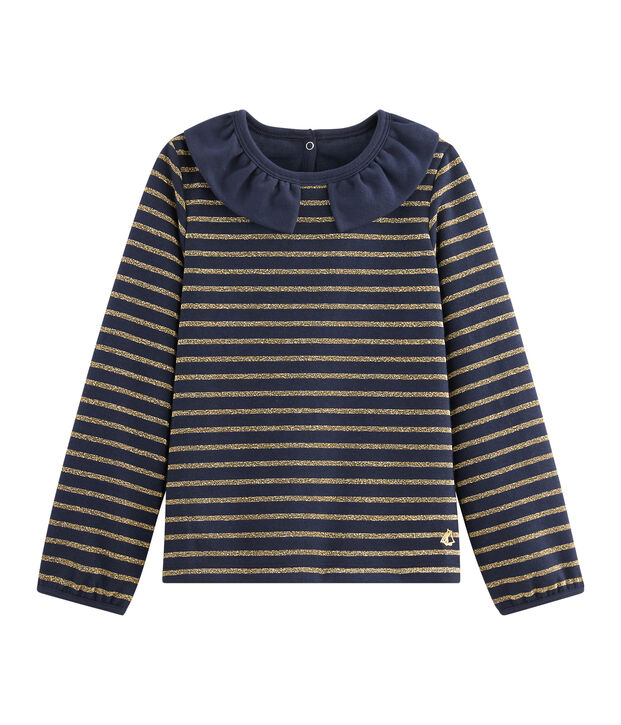 Kinder-T-Shirt Jersey f&uuml;r M&auml;dchen blau/gelb