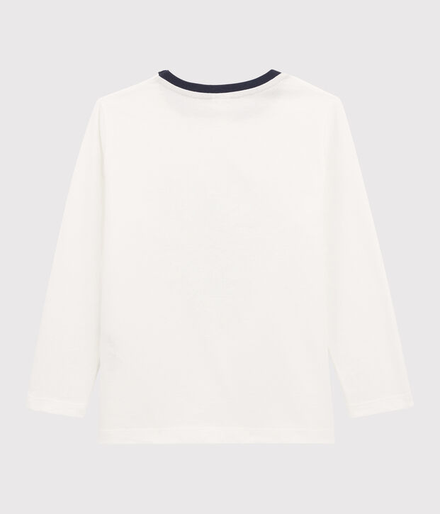 Kinder-T-Shirt mit Siebdruck f&uuml;r Jungen weiss