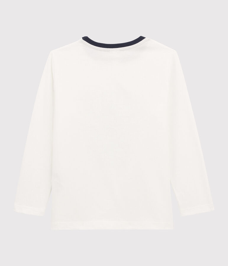 Kinder-T-Shirt mit Siebdruck f&uuml;r Jungen weiss