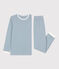 Kinderpyjama aus Baumwolle mit Ringelstreifen blau ROVER/weiss MARSHMALLOW