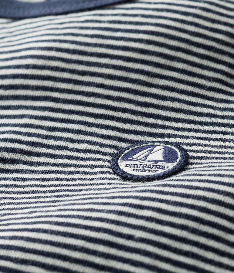 Baby-T-Shirt aus Doppeljersey f&uuml;r Jungen blau/weiss