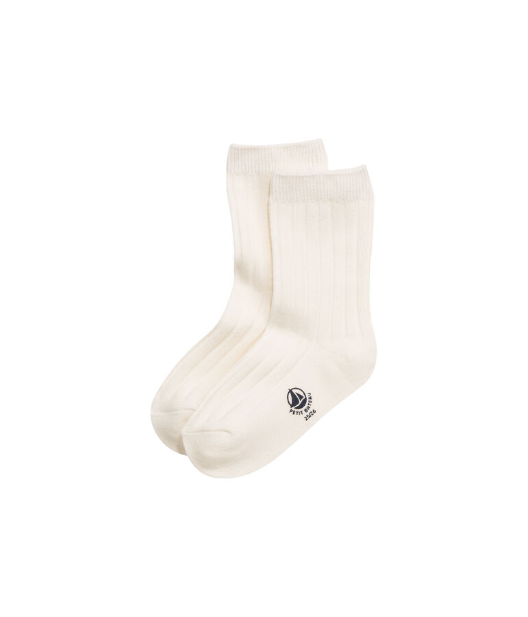 Einfarbige Kinder Baumwollsocken, unisex beige Coquille