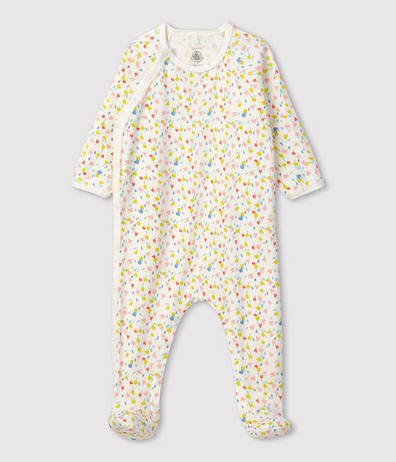 Baby-Strampler aus Bio-Baumwolle mit floralem Muster für Mädchen weiss MARSHMALLOW/weiss MULTICO