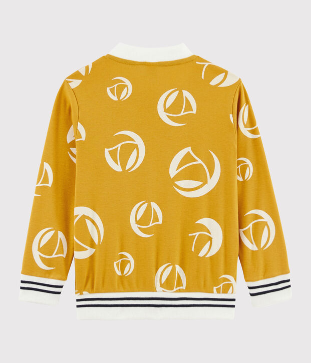 Kinder-Sweatshirt mit Rei&szlig;verschluss f&uuml;r Jungen. gelb/weiss